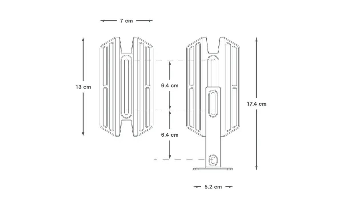Apidura Cargo Cage, supporto per bikepacking modulare a 2 o 3 bulloni, dimensioni