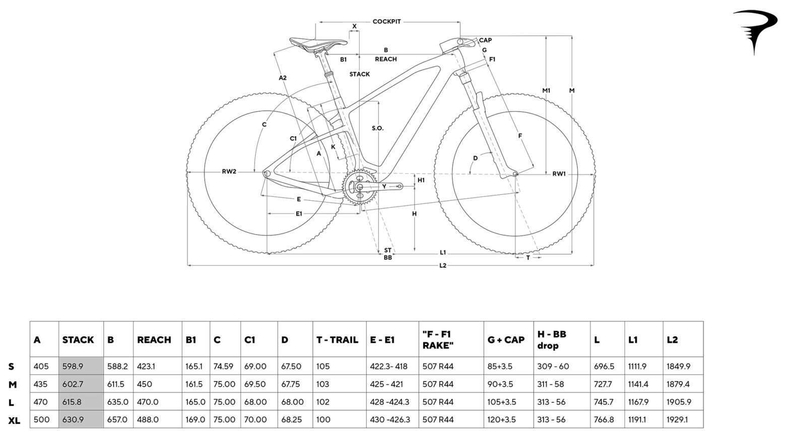 2024 Pinarello Dogma XC Hard Tail mountain bike hardtail da fondo, geometria