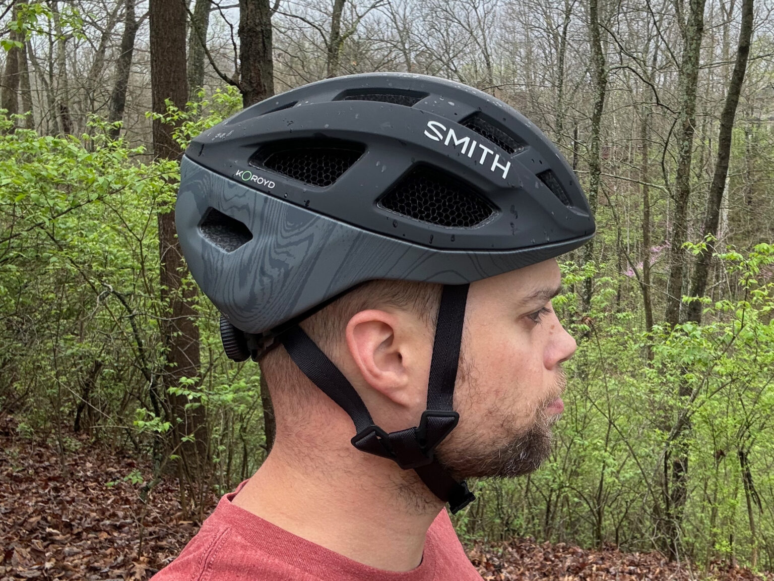 indossa il casco da ghiaia da strada Smith Triad con sensore di collisione Aleck