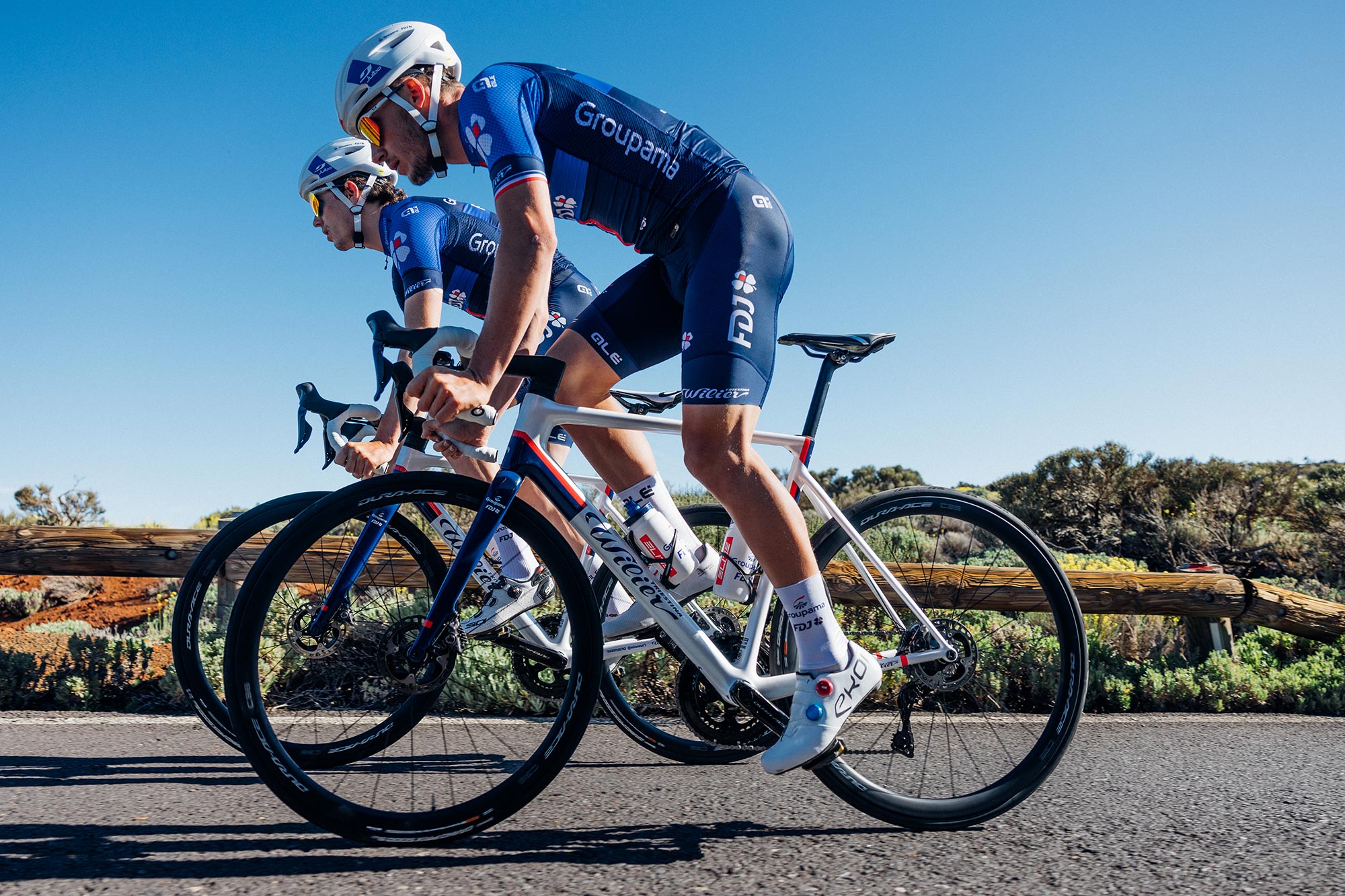 Bicicletta da strada Wilier Verticale SLR leggera in carbonio 2024, allenamento Groupama-FDJ