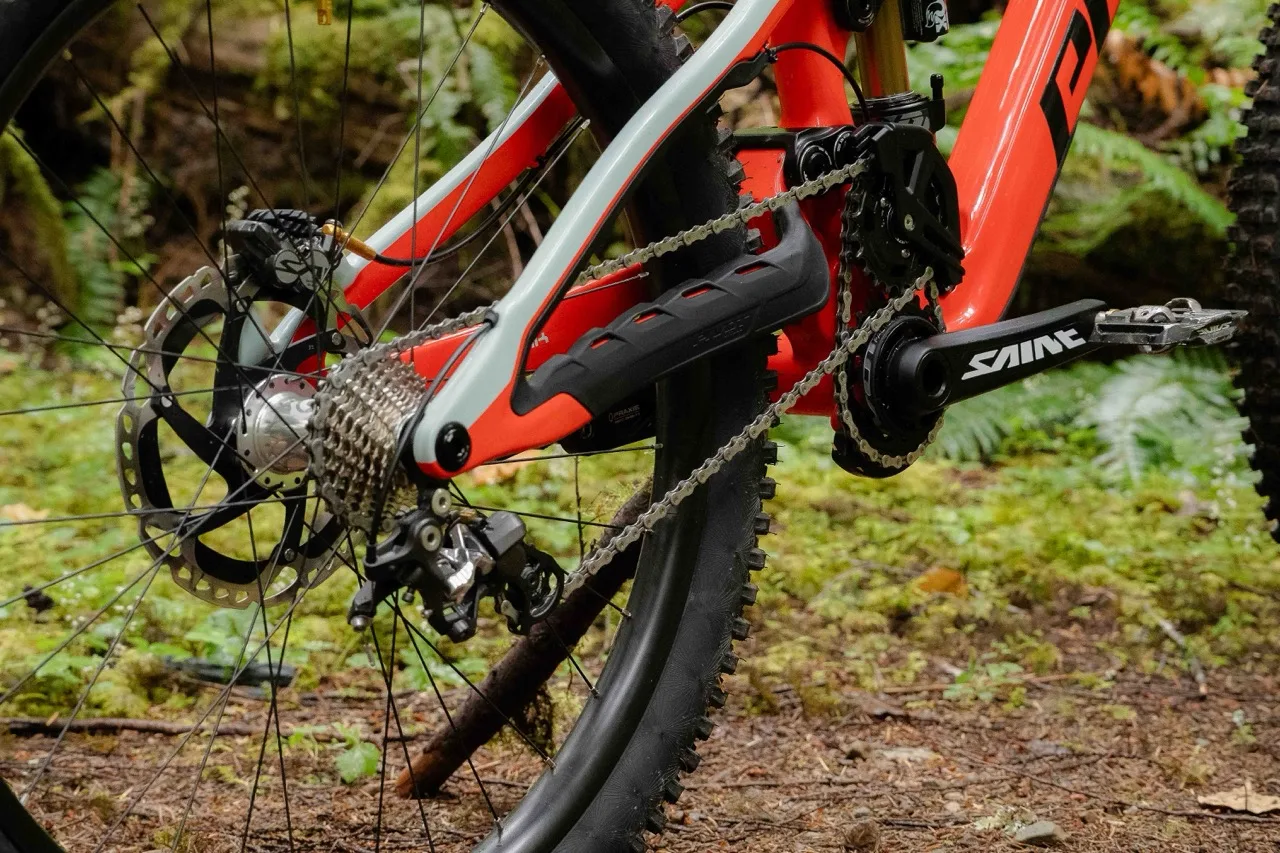 Dettagli della bici Pivot Phoenix Downhill in natura