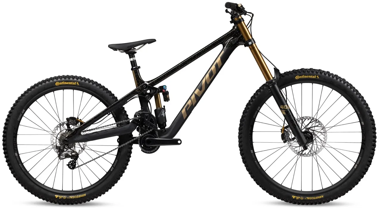 Colpo dello studio del dettaglio della bici da discesa di Pivot Phoenix