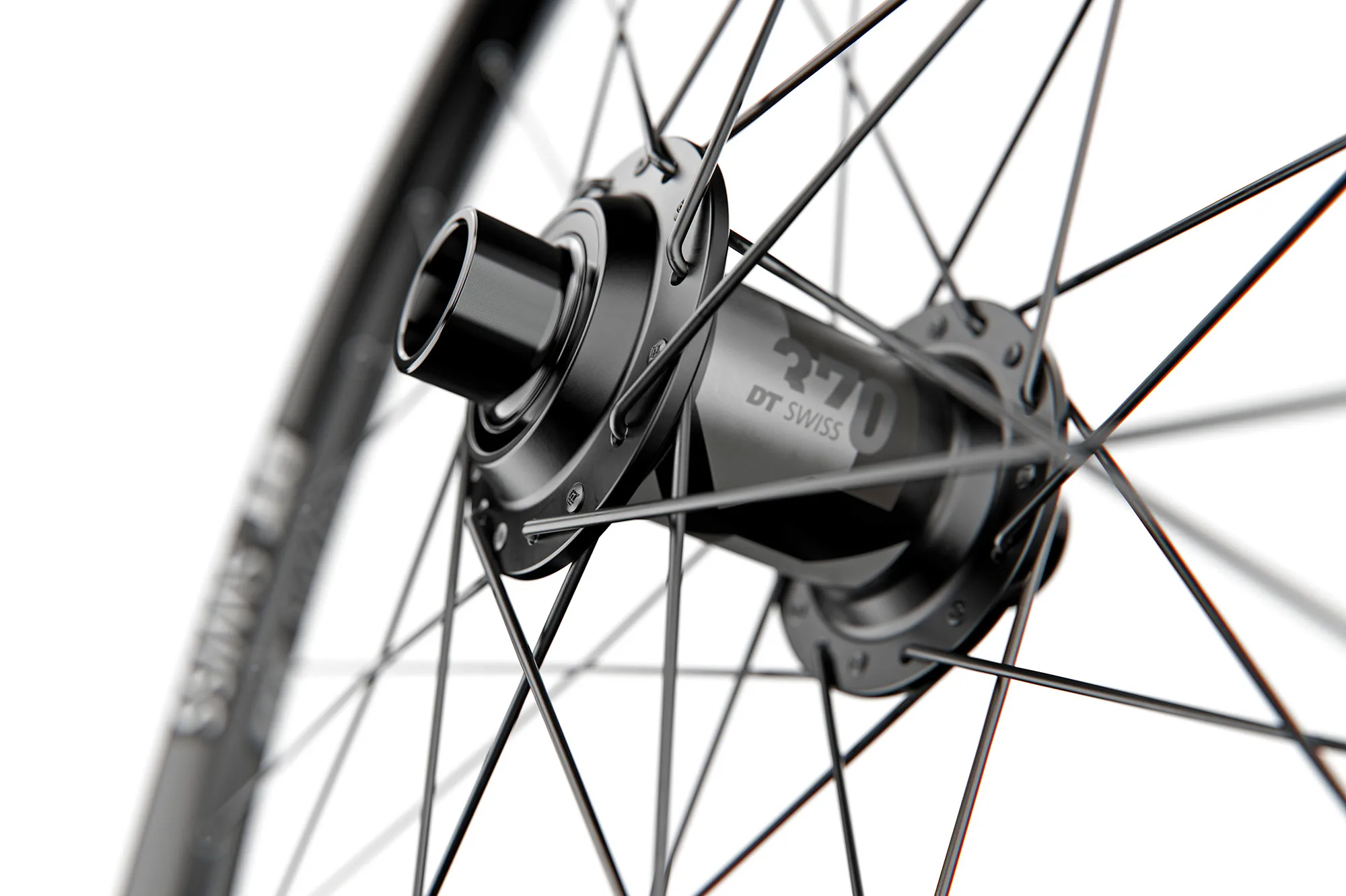 DT Swiss D1900 Classiche ruote di Dirtjump e mozzi DJ 370, dettaglio del mozzo anteriore Brake